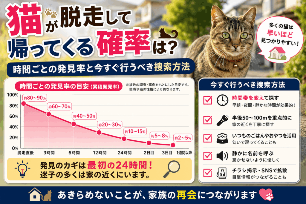 猫 脱走 帰ってくる確率