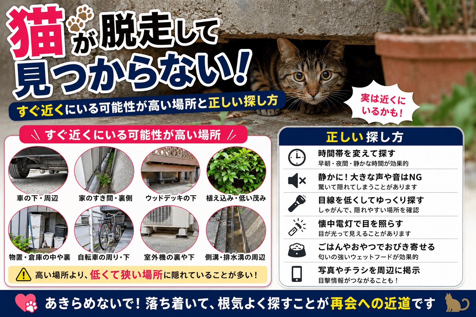 猫 脱走 見つからない