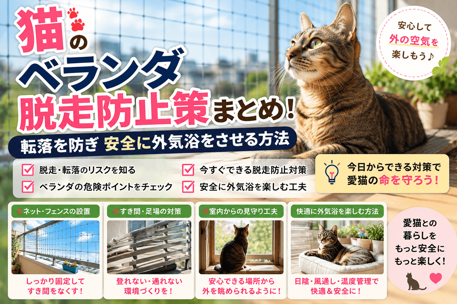 猫 脱走防止 ベランダ