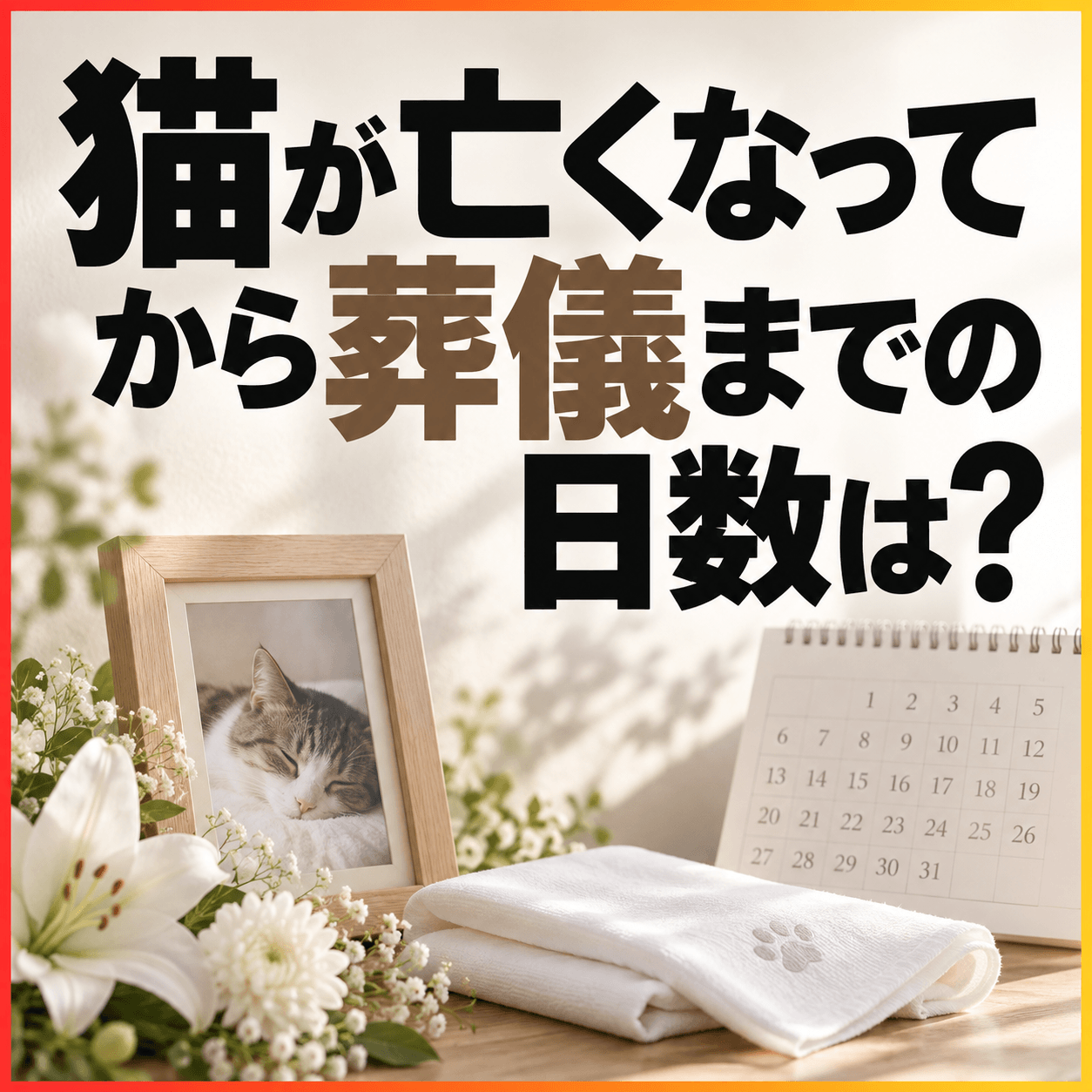 猫 亡くなってから 葬儀まで何日